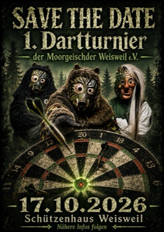 Save-the-Date-Flyer: 1. Dartturnier der Moorgeischder