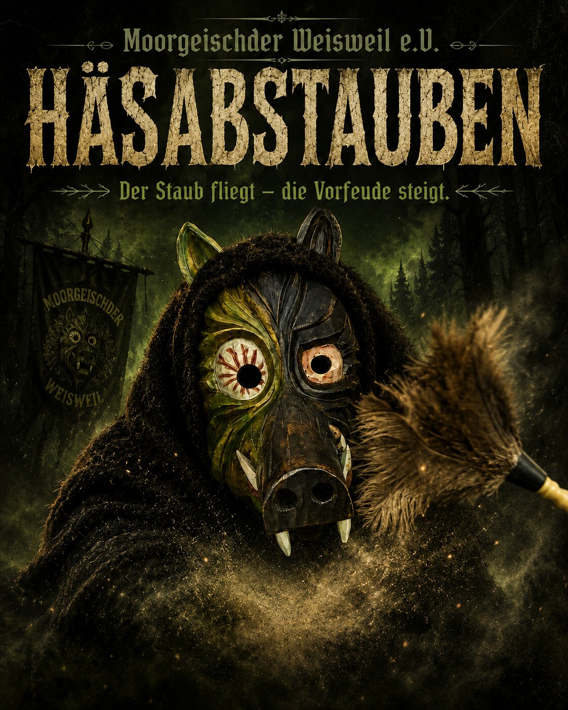 Häsabstauben der Moorgeischder Weisweil – Der Staub fliegt, die Vorfreude steigt.